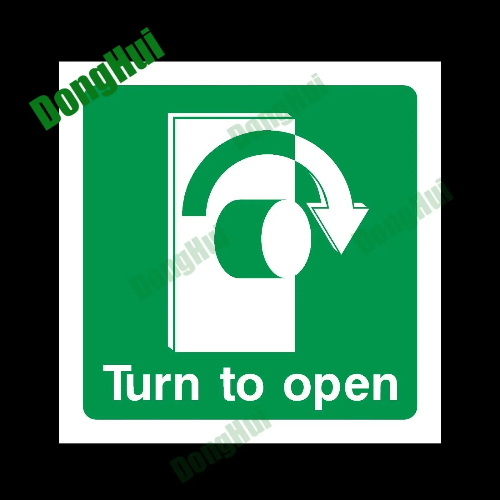 

Turn To Open Right Label Plastic Sign Fire Exit Warning Caution Danger Adhesive Car Sticker PVC Waterproof for Public Places