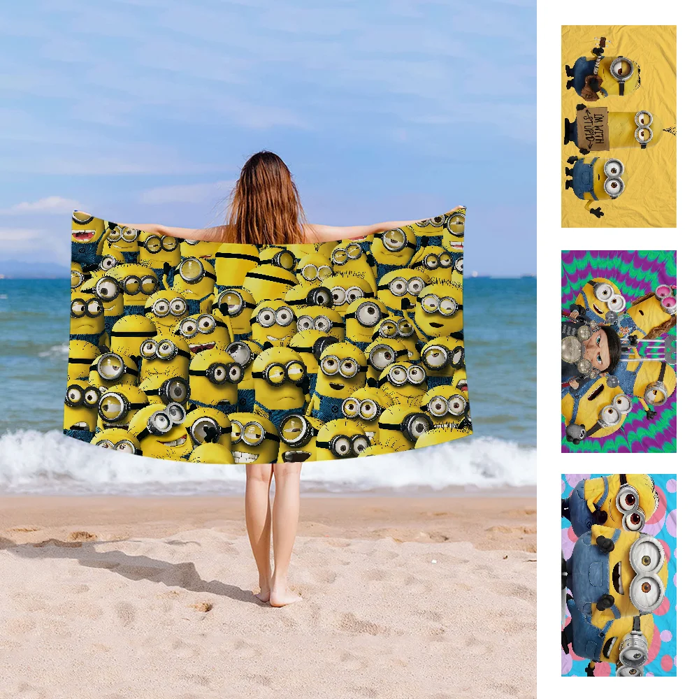 M-minions D-despicable-mes Пляжное Полотенце Быстросохнущее Мягкое Впитывающее Из