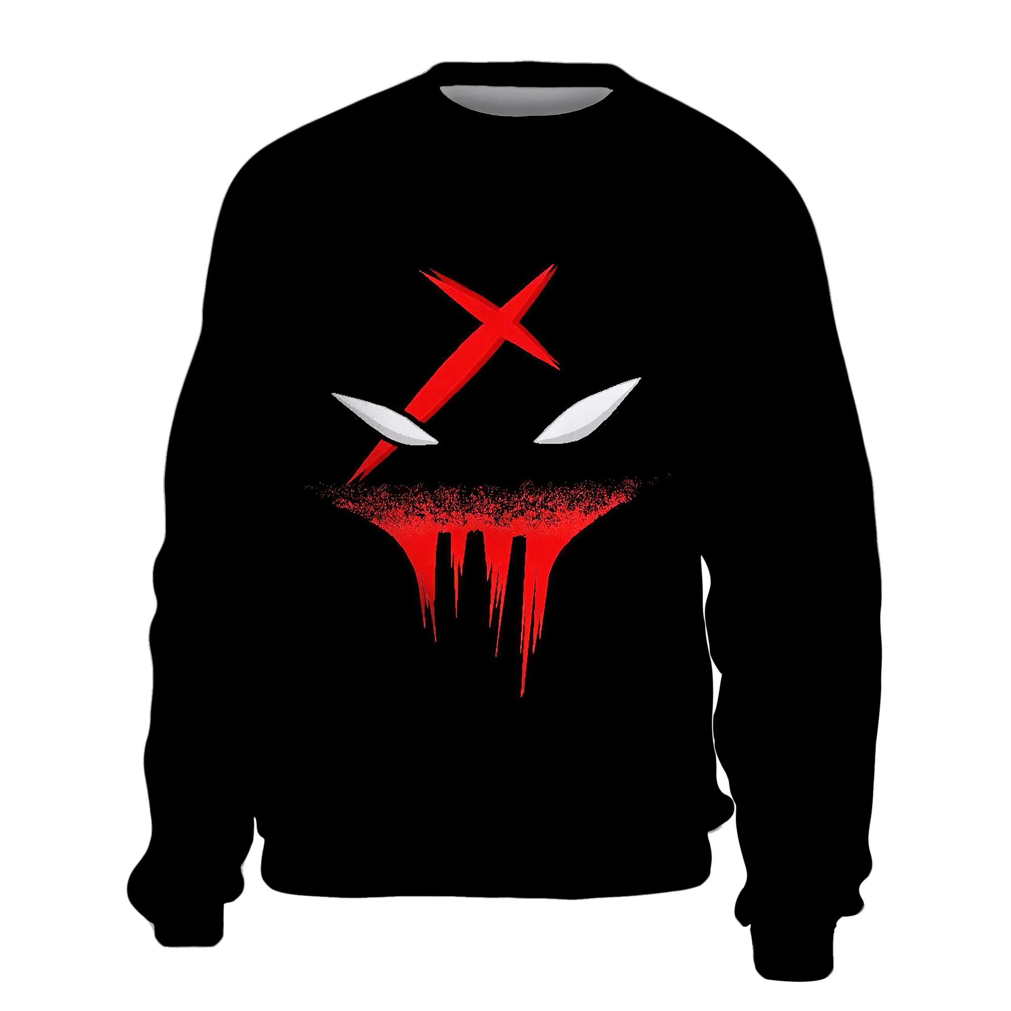 

2022 Autumn Winter Men's Clothing 3D XO Smiley Printed Pullover Sweatshirt Fashion Warm Unisex Long Sleeve Man Fleece Hoodies