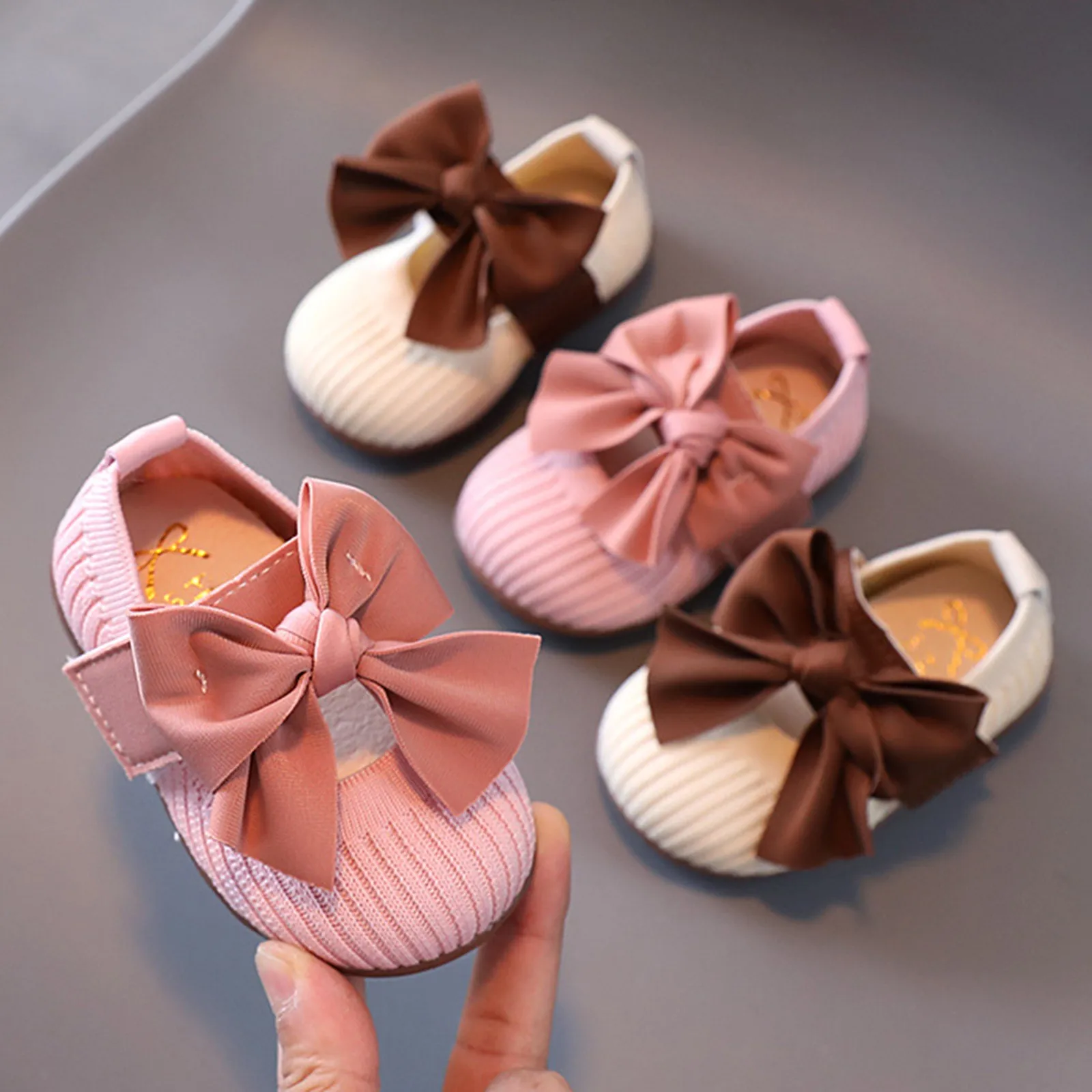 

Туфли детские с бантом, мягкая подошва, модная повседневная обувь для начинающих ходить принцесс, для начинающих ходить девочек