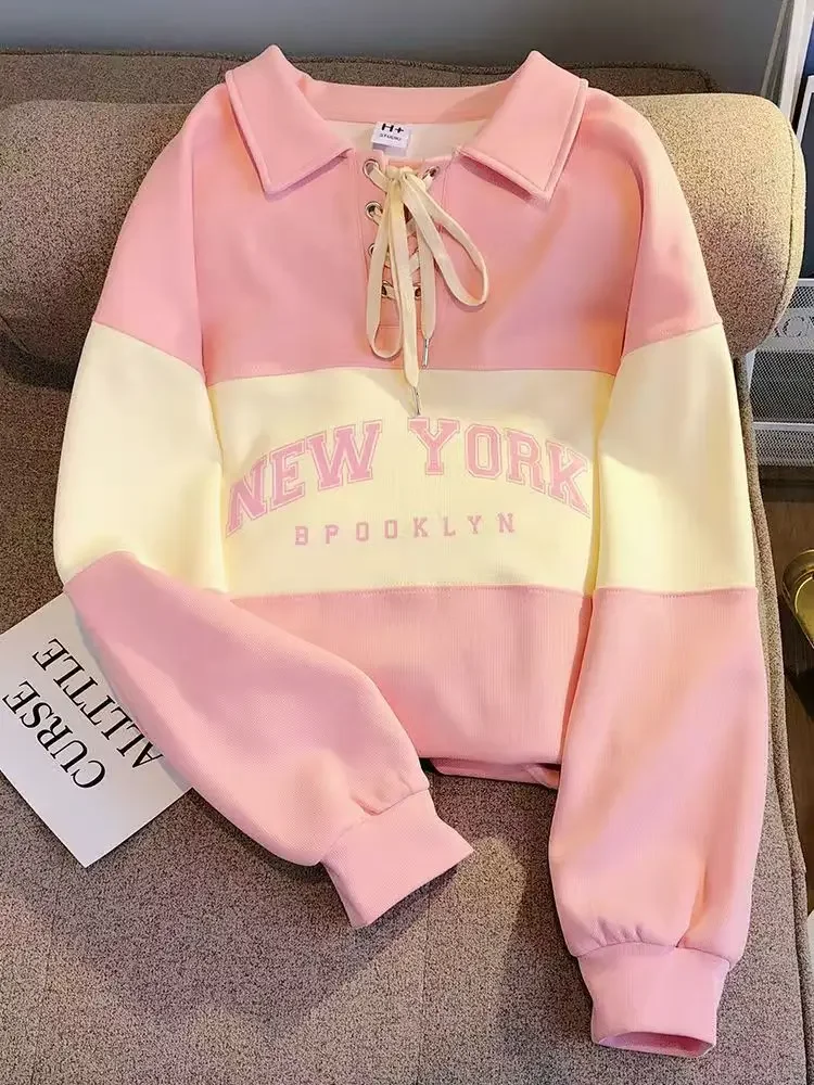 Нью-Йоркская американская винтажная лоскутная рубашка-поло Bangdage уличная женская