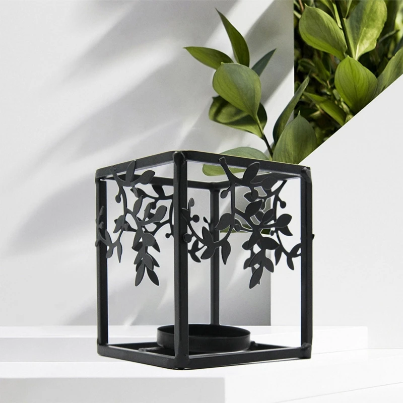 Wrought Iron Candle Holder Vintage Lanterns Table Candlestick for Table Centerpiece Tea Light Candle Sticks Holder