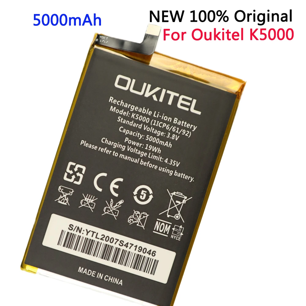 100 original 5000ah k5000 battery for oukitel k5000 k 5000 phone high quality batteries with tracking number free global shipping