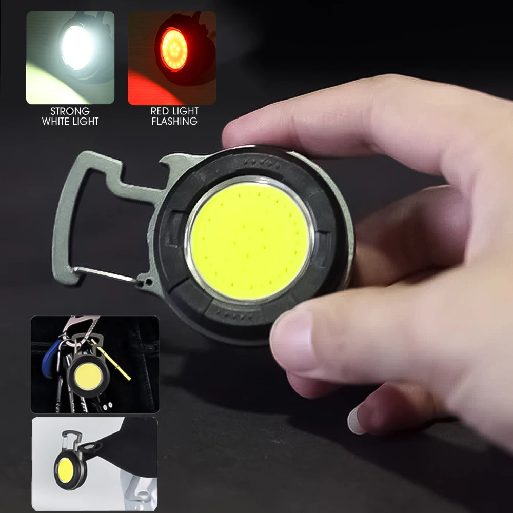 

Mini Light Keychain Flashlight Portable USB Charging Emergency Lamps For Outdoor Camping Travellng Small Work Light Corkscrew