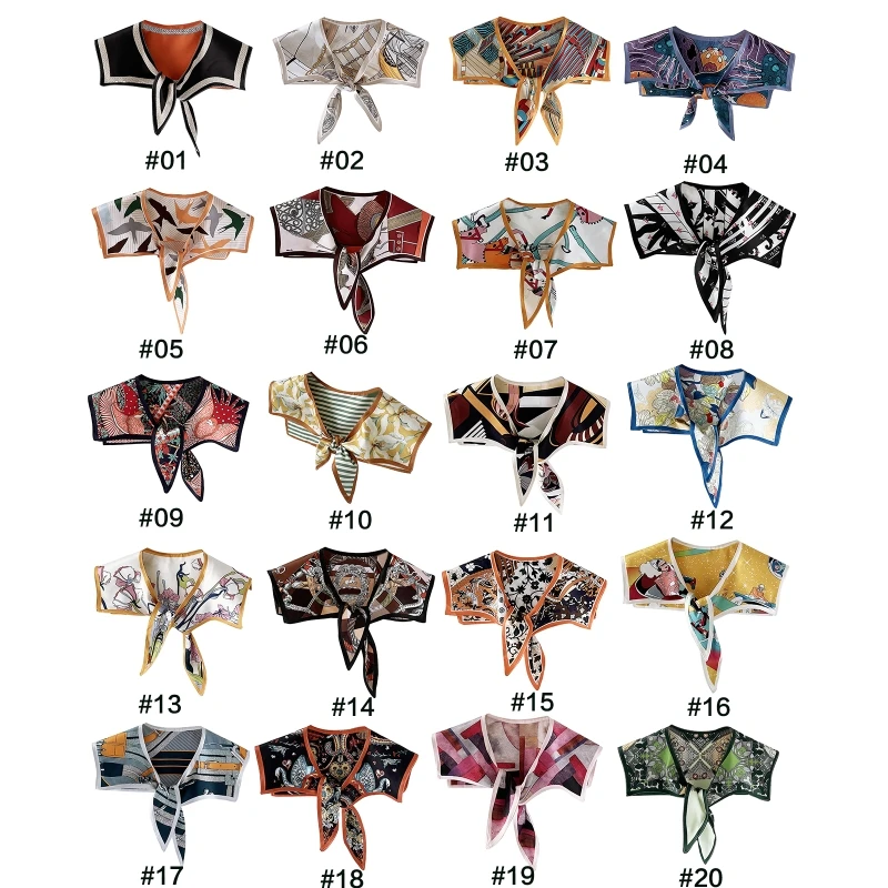 

Shoulder Scarf Wrap Print Scarf Satin Shoulder Wrap Detachable False Collar