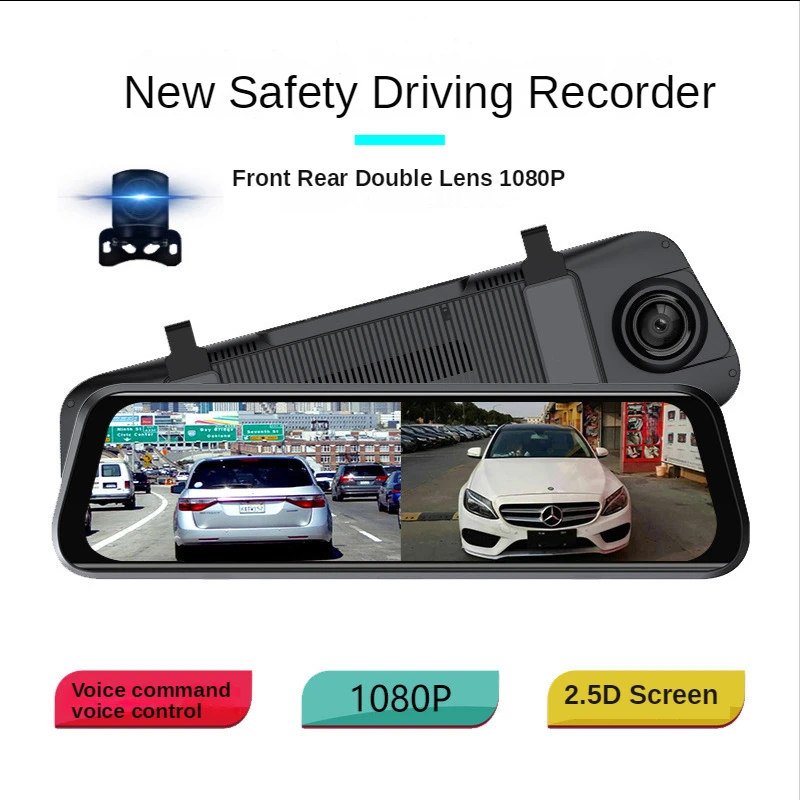 

10 Inch Car Driving Recorder DVR Rear View Mirror 1080P Reversing Image Touch Screen HD 1080P Car Video Recorder DVRS