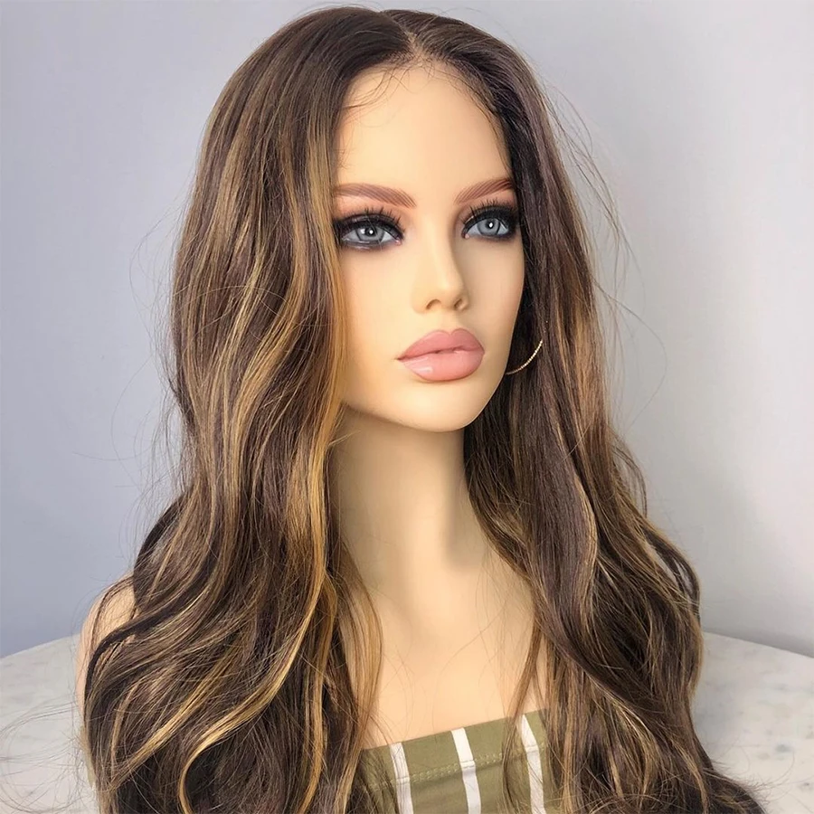 

Soft Highlight Ombre Blonde Long Wave Remy Human Hair Full Lace Wigs With Silk Base For Women With BabyHair Brazilian PrePlucked