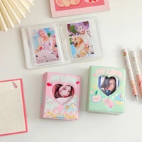 3 inch photo album card holder kpop idol postcards hollow love heart collect book organizer 20 pp sleeves bag storage stationery