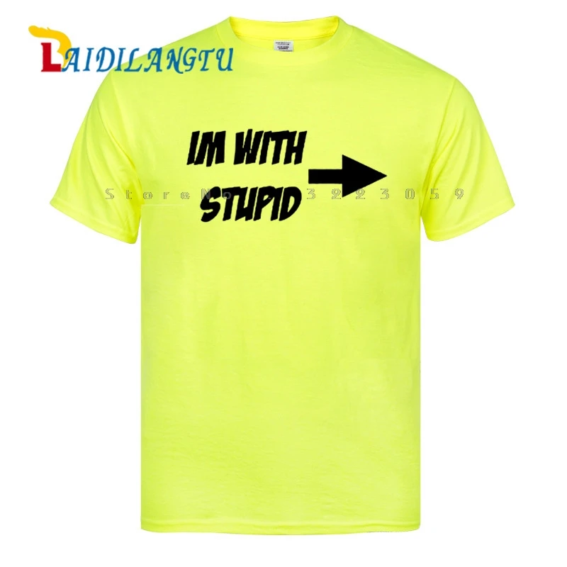 

im with stupid mens t shirts top quality fashion short sleeve men tshirt men's tee shirts tops men T-shirt