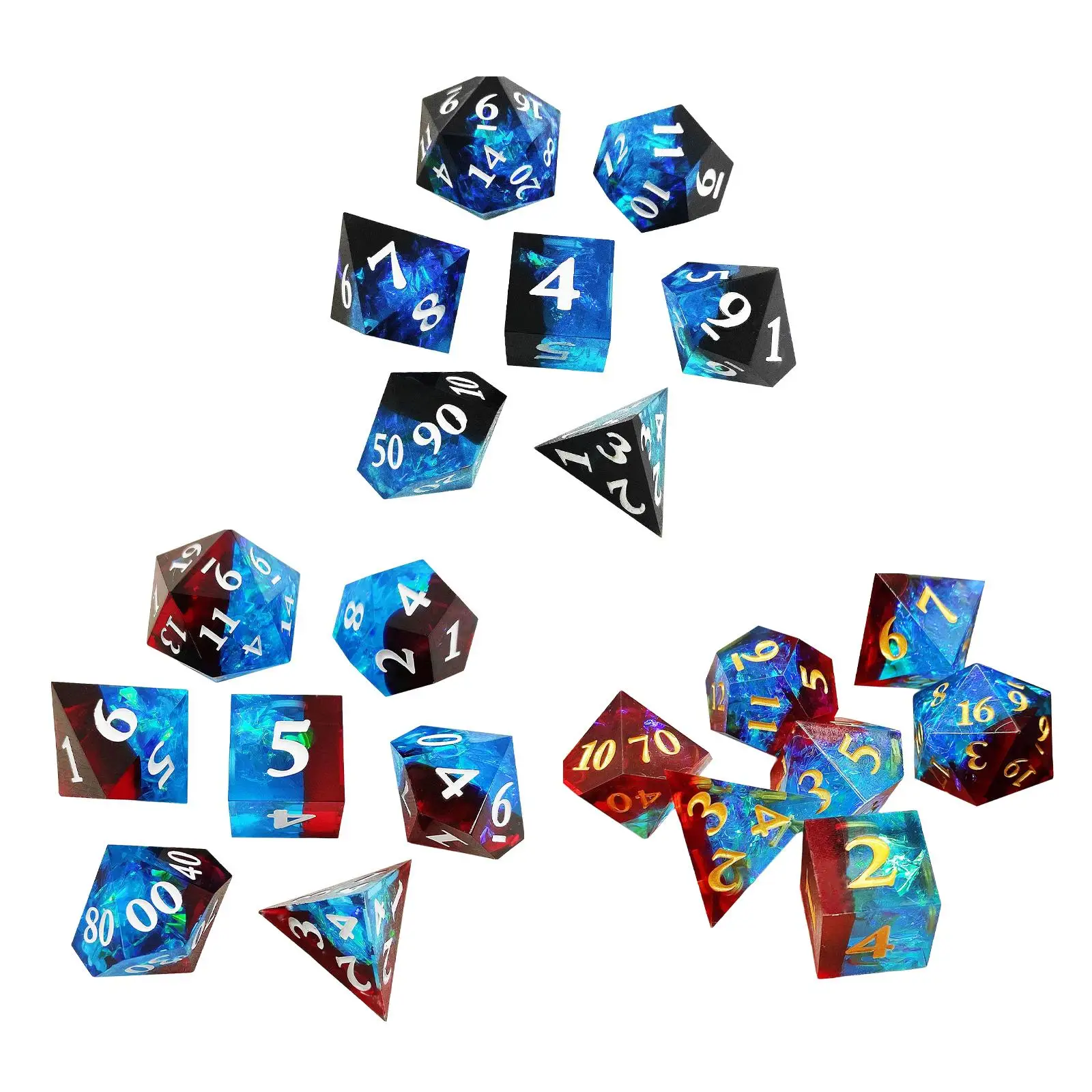 

Полиэдрические игральные кости D4 D6 D8 D10 D12 D20 вечерние 7 шт.