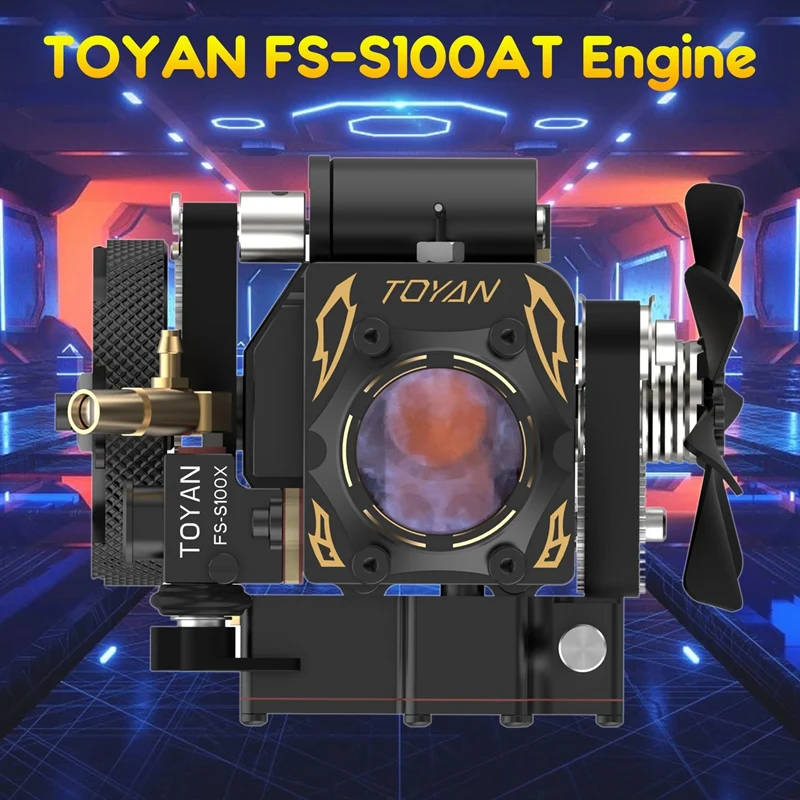 

TOYAN FS-S100AT одноцилиндровый 4-тактный двигатель, метаноловый двигатель, мини-модель настольного двигателя для модели радиоуправляемого автом...