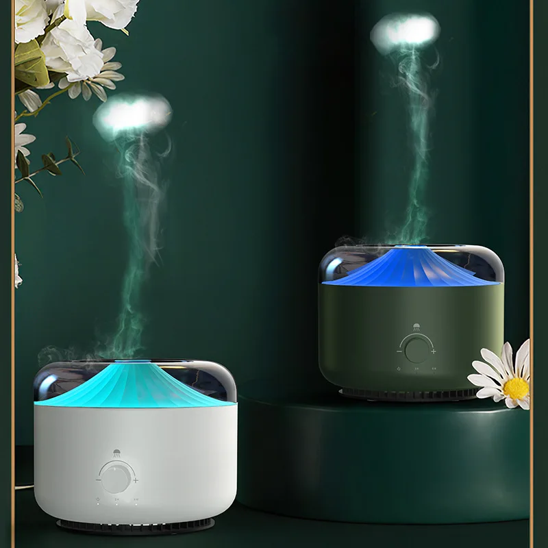 Mini Flame Air Humidifier Jellyfish Electric Aroma Diffuser Lava Volcano Design Flame Effect Air Diffuser Mist Maker Machine