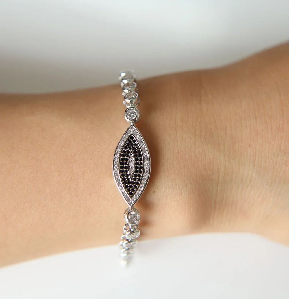 Цепочка с фианитом ААА регулируемая подвеска для браслета сглаза цвет