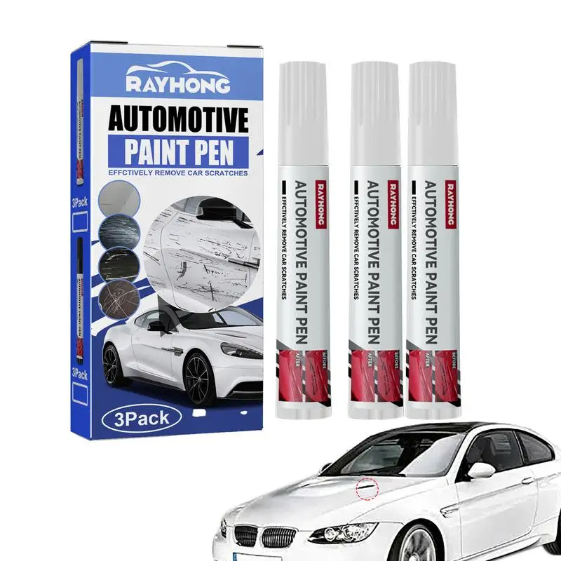 3 Pieces Car Touch-up Pen Paint Scratches Scratch Repair Car Tyre Paint Black/White Marker Clear Kit For Car Styling Scratches