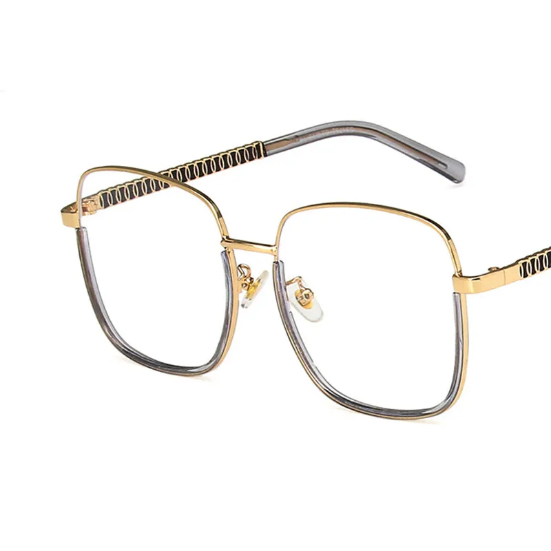 

New Luxury Square Anti Blue Light Glasses Unisex Shades Women Eyewear Men Alloy Frame Eyeglasses Female Gafas Oculos Male