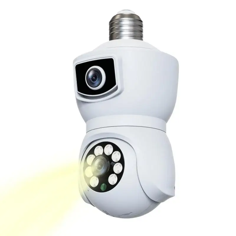 

Light Bulb Camera Wireless Security Camera 360 2.4GHz Wifi Camera With Night Vision & Two-Way Audio 2MP Dual Lens Camera