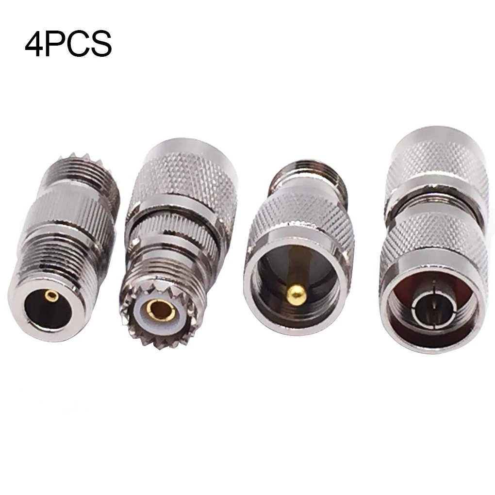 

4PCS Set JX RF Coaxial Coax Adapter N Male to UHF Female SO-239 SO239 PL259 Connector Walkie Talkie Accessories