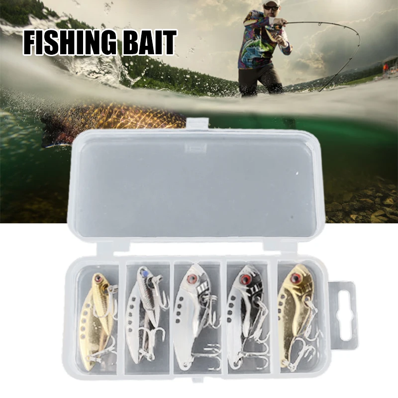 

NEW 5pcs 54mm Metal VIB Crank Baits Fishing Lures with 3D Eyes Full Swim layer Bait for Bass Fishing Freshwater Saltwater