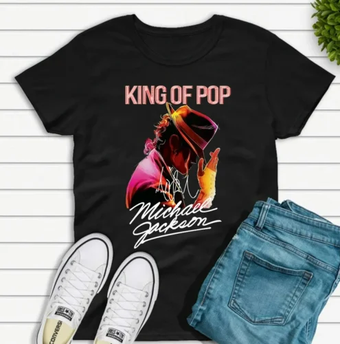 

King Of Pop -- Michael Jackson Signature shirt vintage