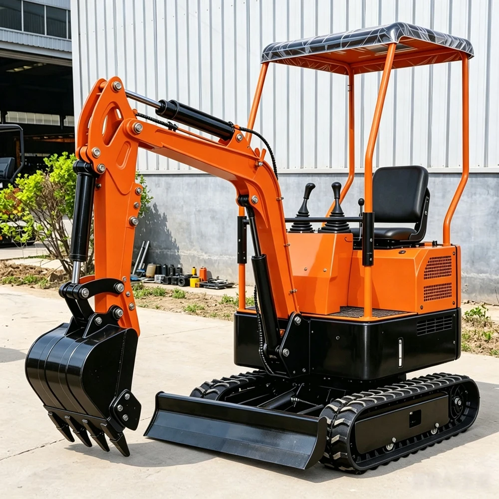 Фото Дизельный мини-экскаватор 1,7 тонны с двигателем Kubota/Yanmar и траншеекопателем для строительства, дома, сада. Быстрая доставка. №5