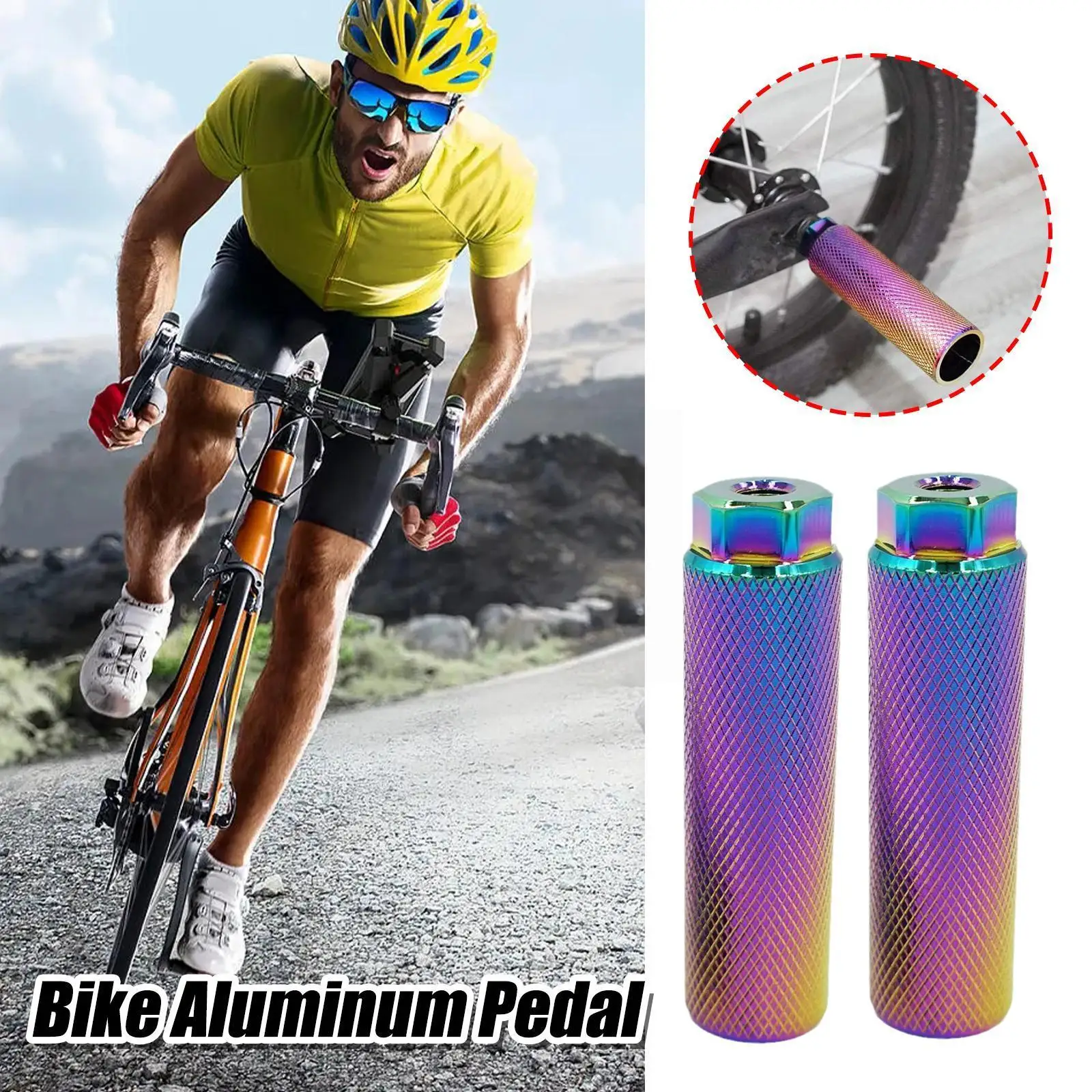 

1 пара, нескользящая алюминиевая Педаль для горного велосипеда, передняя и задняя оси, колышки для цилиндров, подножка для горного велосипеда, рычаг для подножки 3/8 дюйма, рукоятка для Bmx D8s1