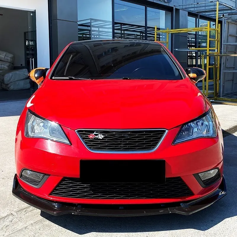 For Seat Ibiza 2008 - 2017 Mk4 - 4 FL Front Bumper Lip Splitter Diffuser Gloss Black Product Surface ABS Plastic 3 Pieces