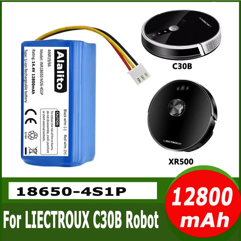 Фото Аккумулятор 14.4В для робота-пылесоса LIECTROUX C30B E30, 2600 мАч, литиевый, 18650, запчасти для уборочного инструмента №1