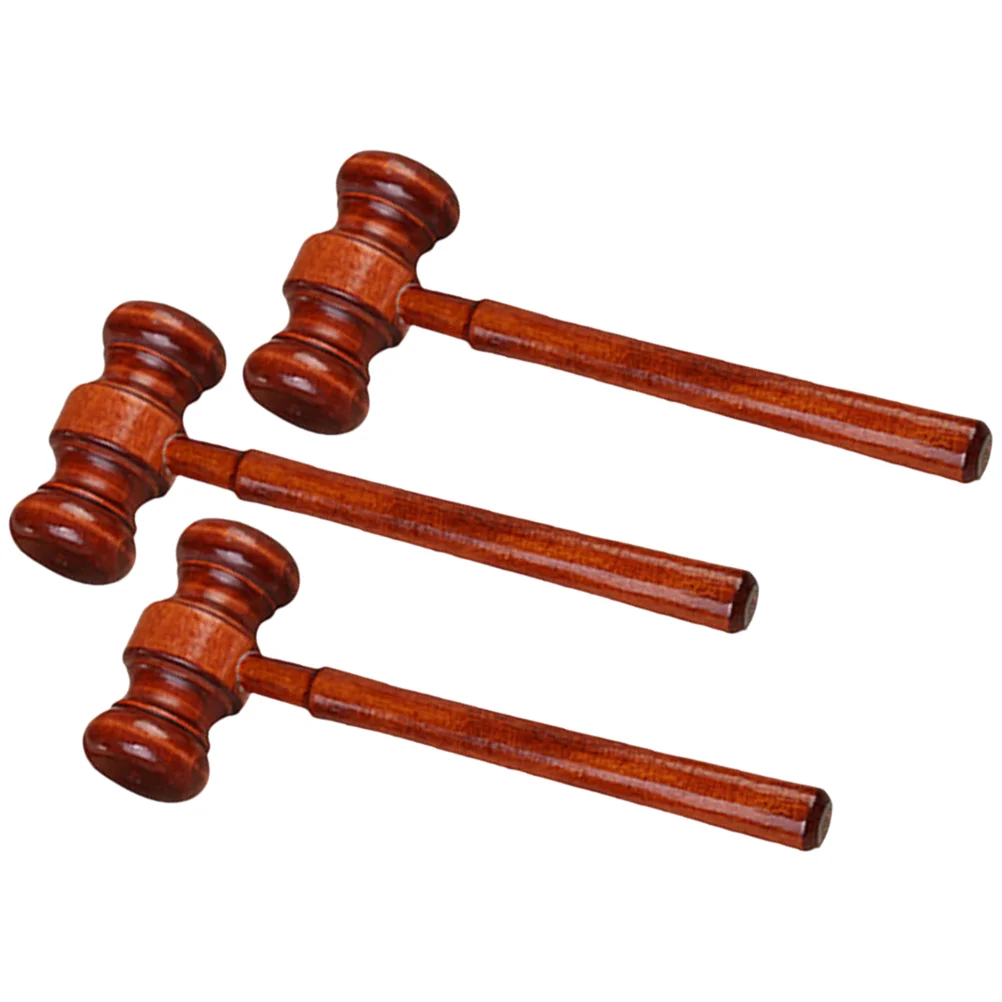 

3 Pcs Judge Hammer Shot Gavel Prop Auction Mini Wooden Court Hammers Party Favor Child
