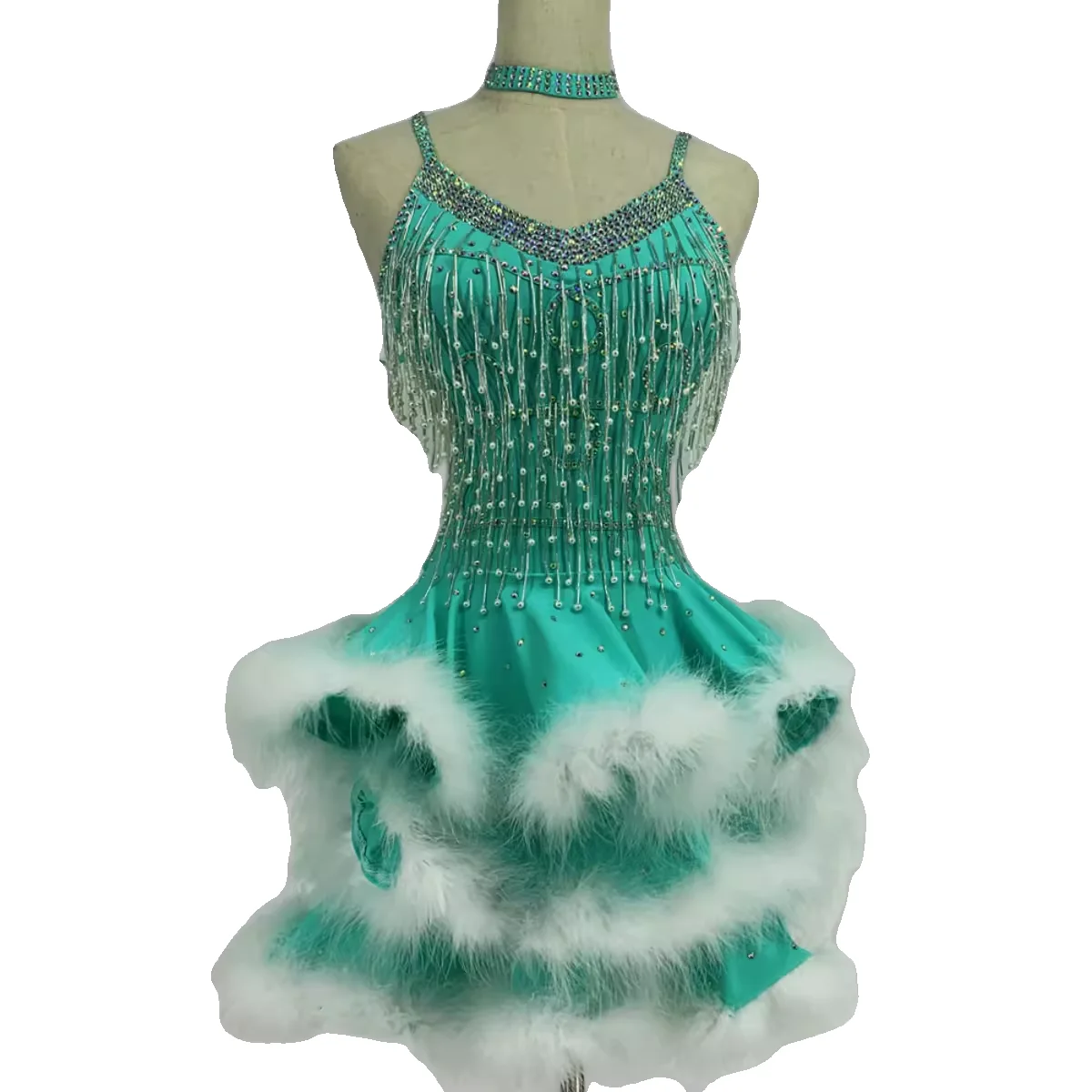 

Стандартная одежда для латиноамериканских танцев, Высококачественная индивидуальная Пышная юбка для танцев самбы, румбы, специальное платье для танцев