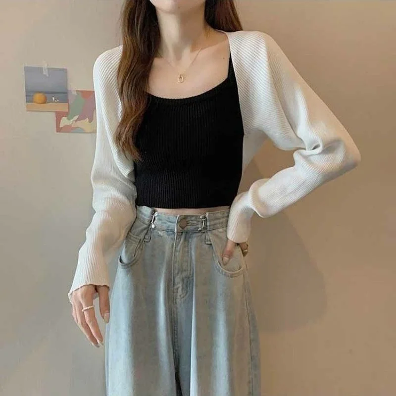 Женские короткие свитера карамельных цветов милые вязаные с открытым стежком