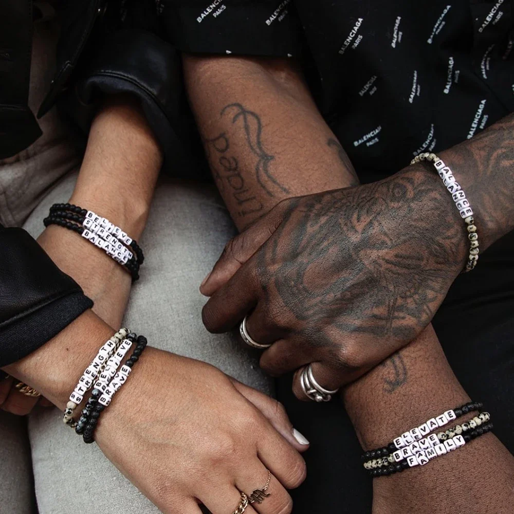 CCGOOD персонализированный браслет с буквами для женщин натуральный агат пятнистый