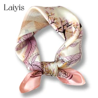 new 100 silk scarf hair band women small square scarves elegant floral neckerchief female foulard neckerchief bandana 2022