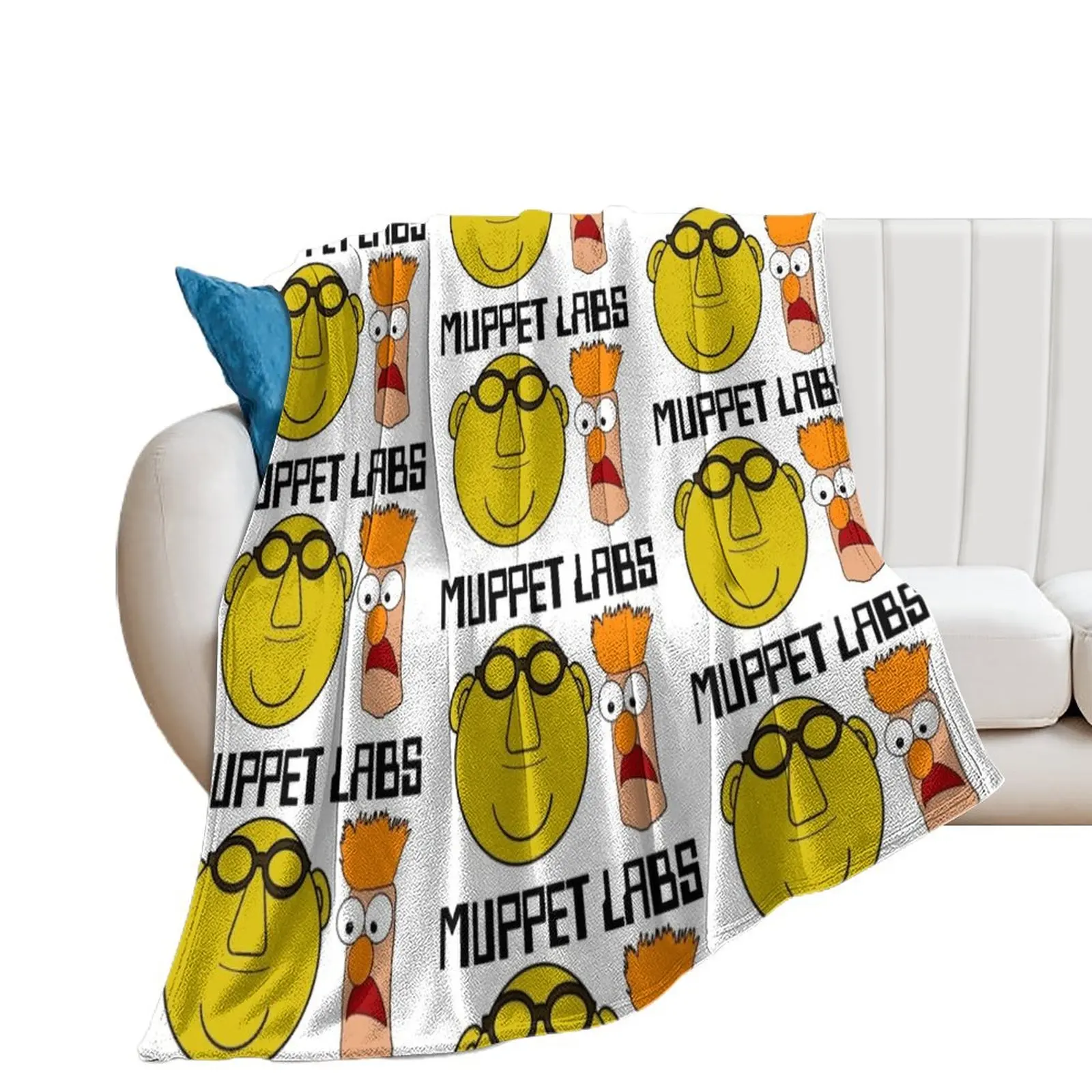 The Muppets - Dr. Bunsen Honeydew &amp Beaker Muppet Labs Плед Зимние кровати Мягкий плед на диване