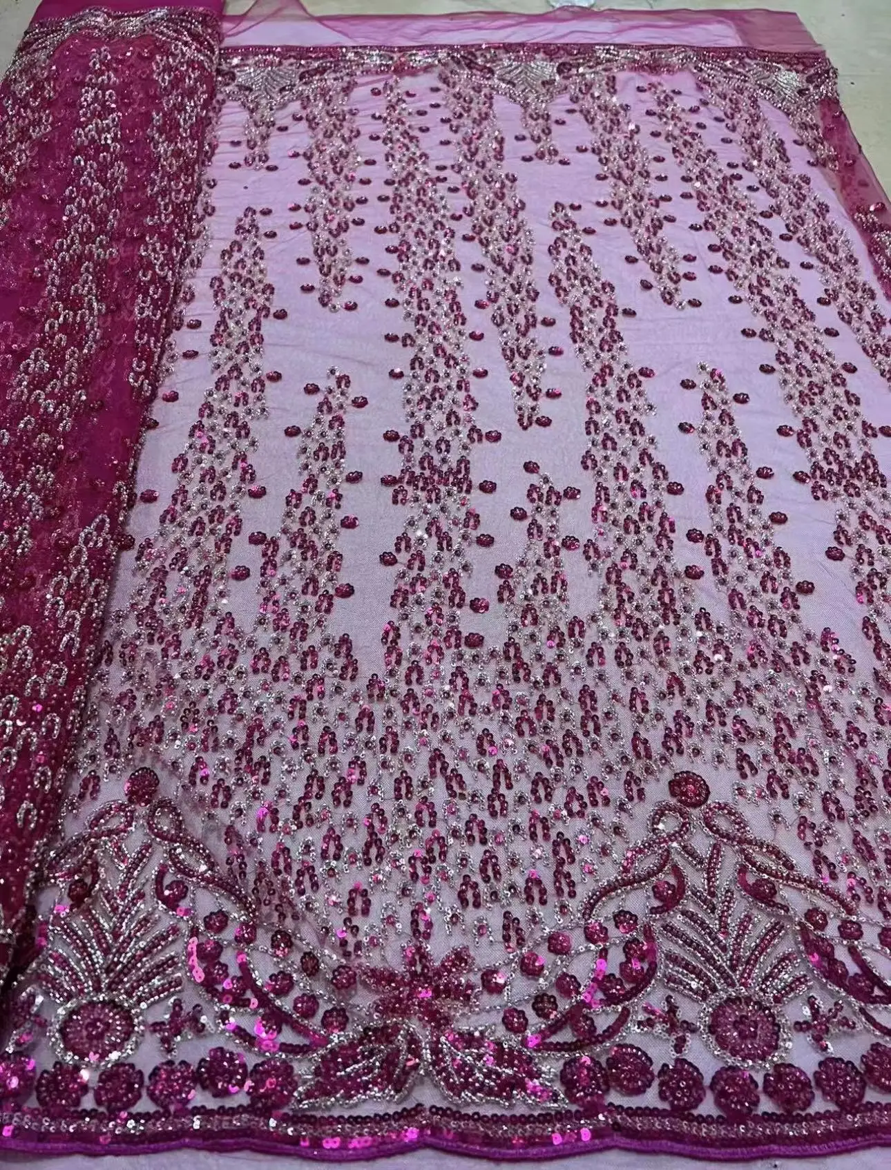 Высококачественная вышитая вручную фотография для свадьбы 5 ярдов чистый белый