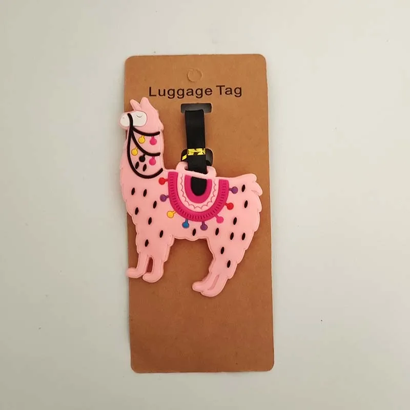 Cute Camel & AlpacaTravel Accessories Luggage Tag Silica Gel Suitcase ID Address Card Holder Baggage Boarding Tag Wedding Gift images - 6