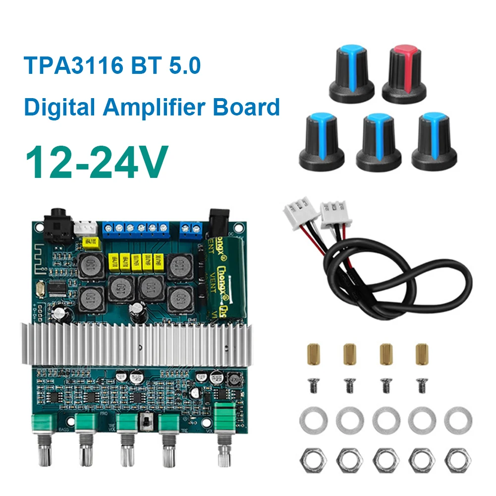 

Upgraded TPA3116 Subwoofer Amplifier Audio Board 2.1 HiFi Amplificador USB DAC Bluetooth 5.0 Power Amplifiers 2x50W+100W