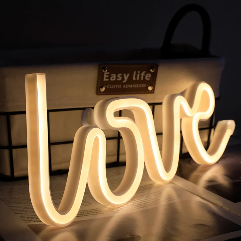 

LED Neon Light Sign LOVE HEART Wedding Party Decoration Neon Light Anniversary Home Window Decor Wedding Decoration