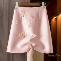 2022 mini skirt womens summer design new fashion flower short a line jupe female clothes
