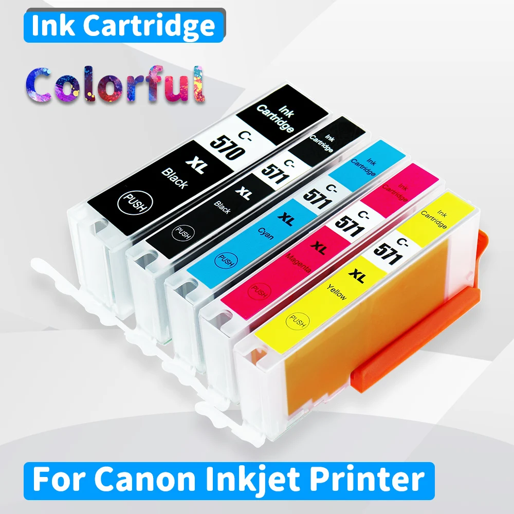 

Colorsun 5 color PGI 570 CLI 571 PGI-570BK compatible ink cartridge for canon PIXMA MG7750 MG7751 MG7752 MG7753 TS8050 TS8051