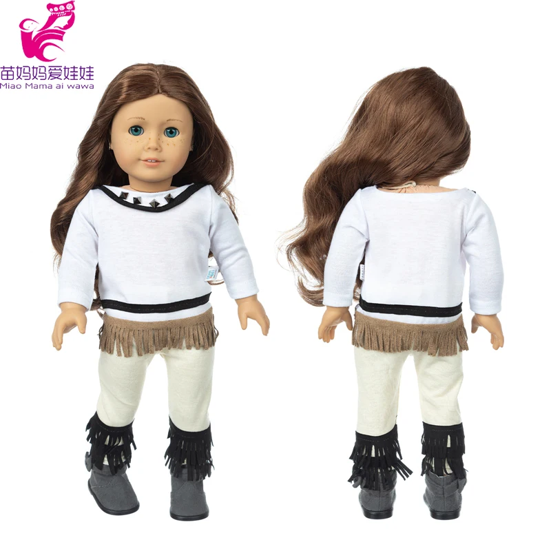 Cowboy Style Tassel Pants Set Baby Dolls Clothes
