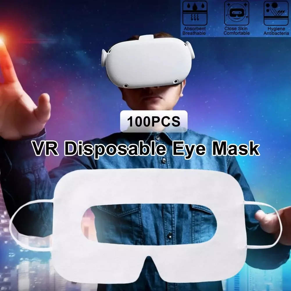 

Маска для глаз для Quest 2 VR, хлопковая тканевая одноразовая Защитная Накладка для глаз, универсальная Накладка для глаз для Oculus Quest 2, гарнитура...