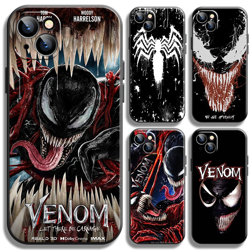 

Marvel Venom Logo For Apple iPhone 11 Pro Max 12 13 Pro Mini X XR XS Max 6 6S 7 8 Plus Se2 Phone Case Back Black Cover Coque