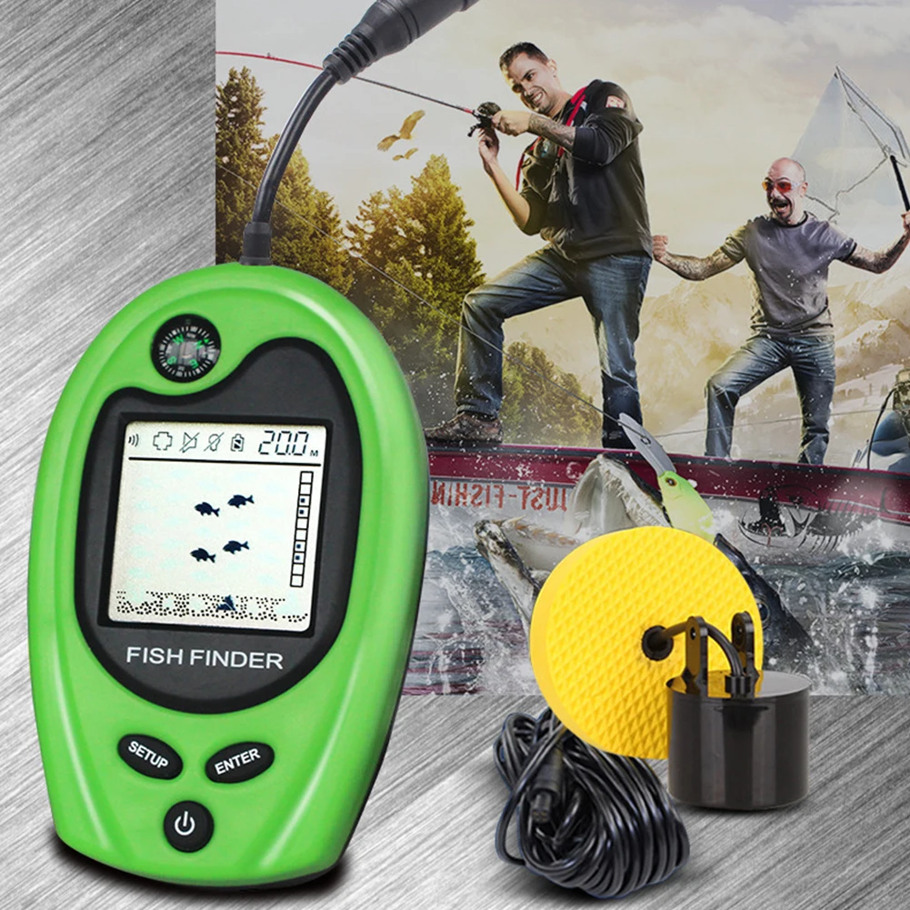 

Portable Depth Locator Fish Finder with 100m Sonar LCD Fishfinder Fishing Lure Echo Sounder Fishing Finder for Lake Sea Ice Fish