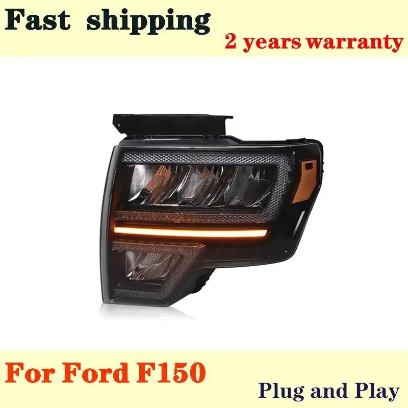 Araba Styling için Ford F150 farlar 2008-2014 kafa lambası Raptor F150 LED far dinamik dönüş sinyal lambası otomatik aksesuarları