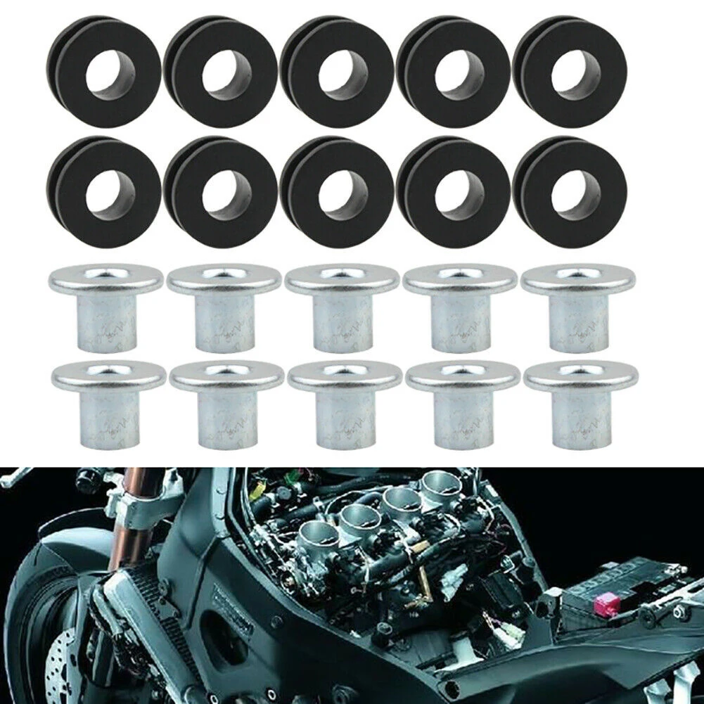 

10pcs Motorcycle Rubber Grommets Bolt Gasket Kits For Suzuki HHonda Fairings Pressure Relief Washer Accessories