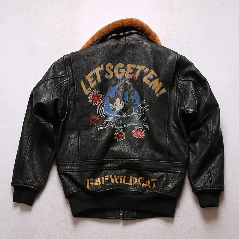

Fast Shipping,Men's Vintage Black Cowskin 100% Genuine Leather Motorcycle Biker Jacket Brand Large Size Coat
