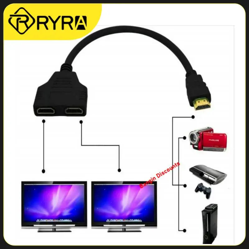 

Совместимый с RYRA Кабельный адаптер разделитель 1 вход штекер на 2 выходных порта конвертер 1080P для игр видео мультимедийные устройства