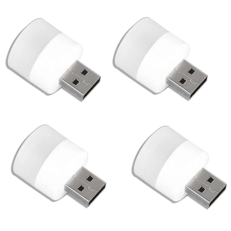 

USB Lights By Night, Mini LED Bulb,For Bedroom,Bathroom,Nursery,Hallway,Kitchen Car USB Atmosphere Light White Light