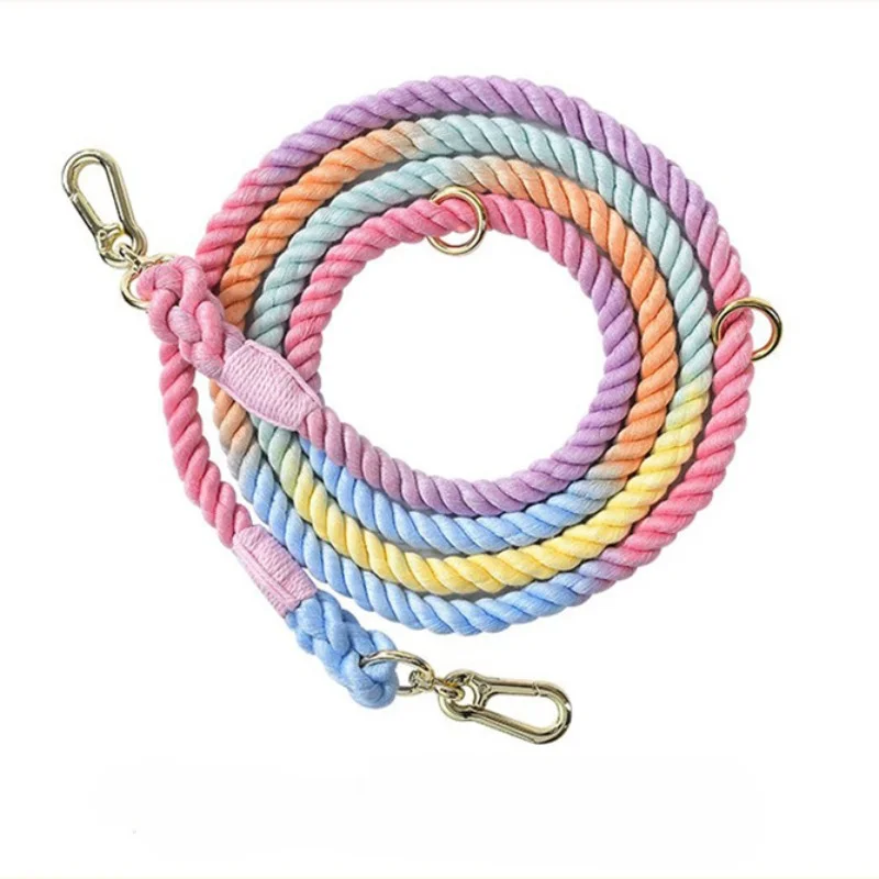 

Поводок для собак Плетеный ручной работы, прочный хлопковый поводок длиной 250 см для дрессировки маленьких, средних и больших собак