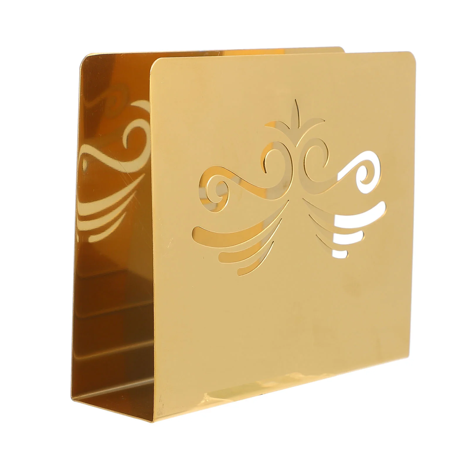 

1Pc Table Napkin Holder Tissue Dispenser Stainless Steel Paper Rack (Golden)